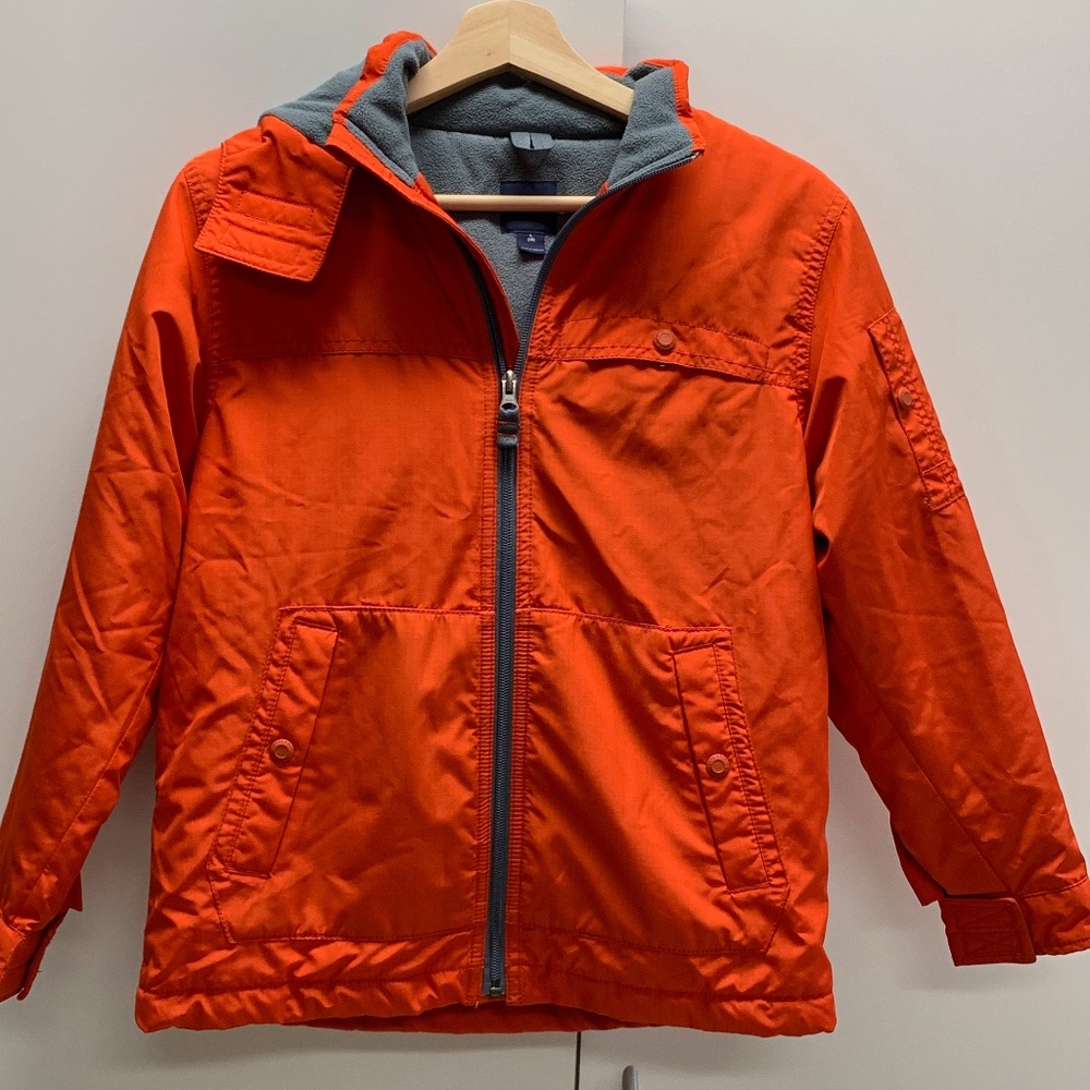 GAP Fleece Lined Rain Jacket W/ Removable Hood
